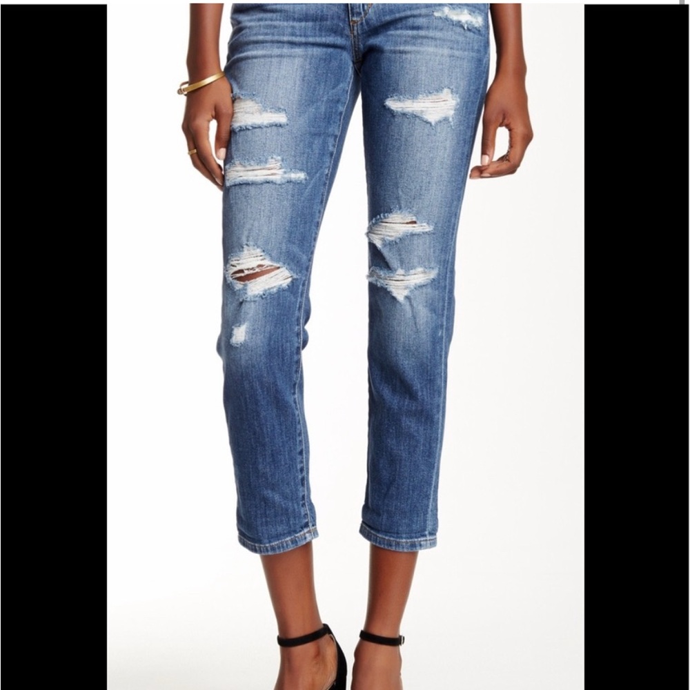 Joe’s Jeans Slim Crop Kency Destroyed Ripped Boyfriend Jeans TADKEC5549 Size 31